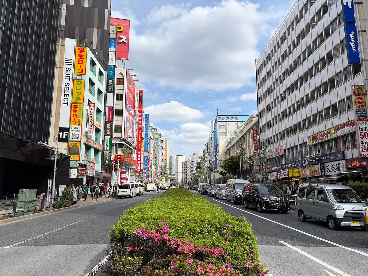 Avenida Waseda en Takadanobaba, Tokio